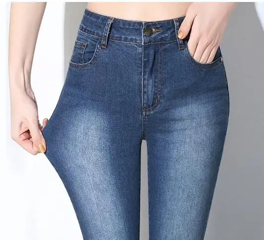 Bordado Elástico black Blue Flare Blanqueado Denim Jeans Para Stretch Elástico Vintage Borla Pantalones Otoño Mujer De Primavera nqxITIv