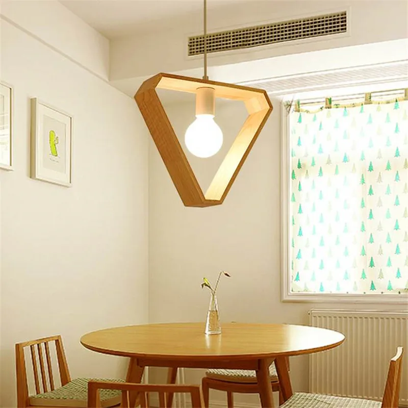 Современный геометрический деревянный подвесной светильник, светодиодный подвесной светильник для ресторана, гостиная, столовая, дерево, подвесной светильник, украшение для помещений, Fixtur