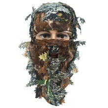 3D унисекс лист слепой маска Открытый Многофункциональный Кемпинг охотничий бионический камуфляж головной убор CS покрытие оборудование маска с листьями