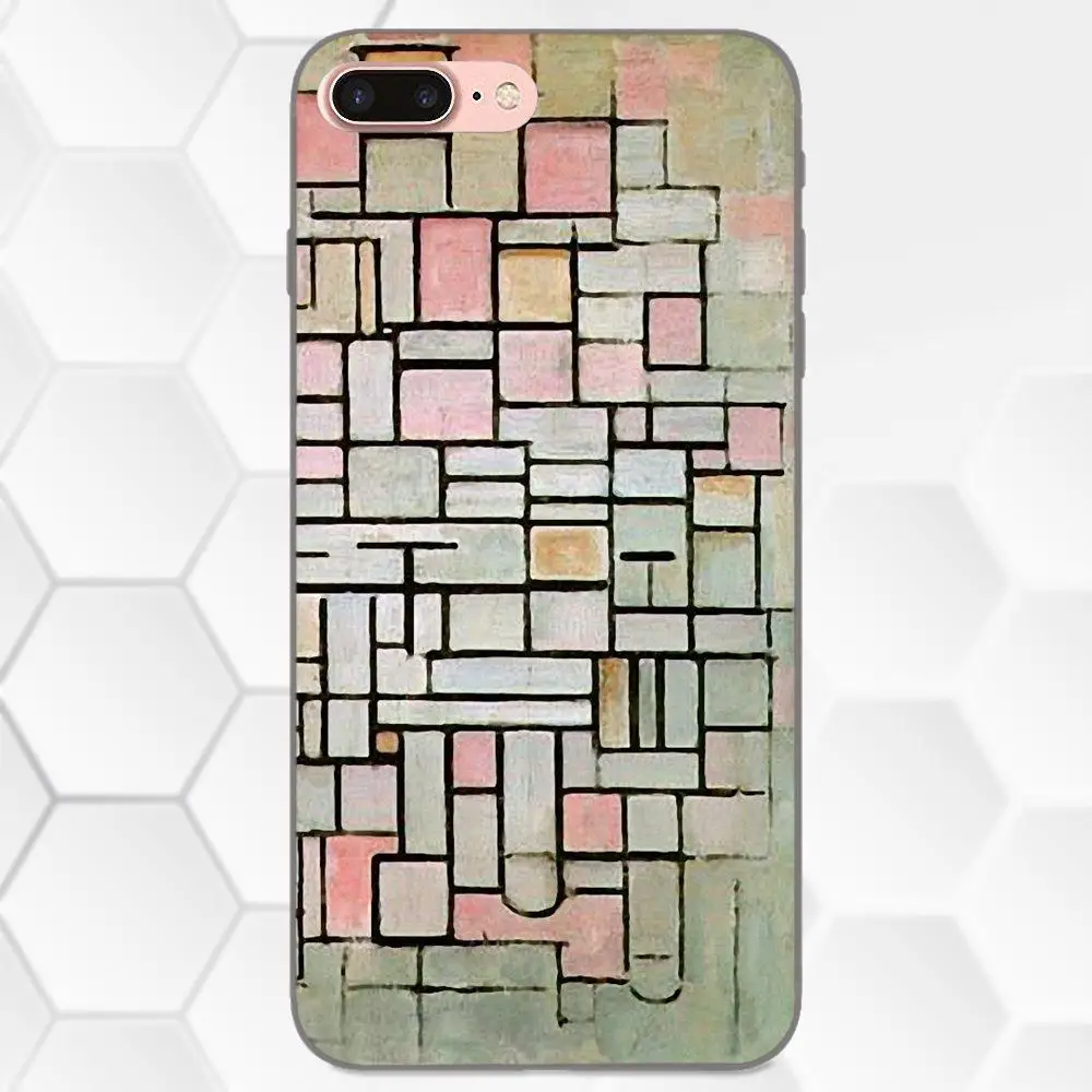 Мягкий резиновый чехол для телефона из ТПУ с абстрактным рисунком Piet Mondrian Huawei Honor