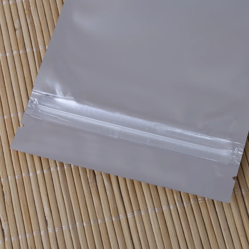 50 шт. 10x17,5 см серебристая алюминиевая фольга Mylar Recloeable Ziplock сумка Передняя прозрачная герметичная AUG28-A