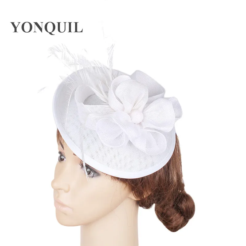 New Elegant Women's Pretty imitation sinamay Fascinator Hat on Hairbands Cocktail Wedding Church Headpiece craft multiple colors