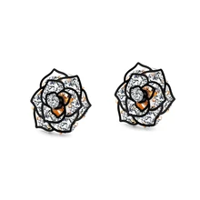 

Unique Black Rose Floral Shape Earrings Elegant Hollow-out Female Retro Glitter Earring Gifts Women Earrings Jewelry Ornaments