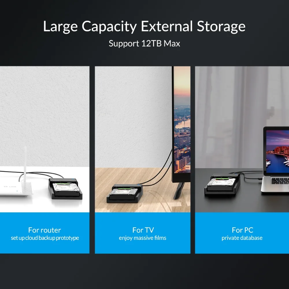  ORICO 25 35 Zoll HDD Fall SATA Zu USB 3.1 Gen2 Typ C SSD Adapter High Speed HDD Hard Disk Box stick