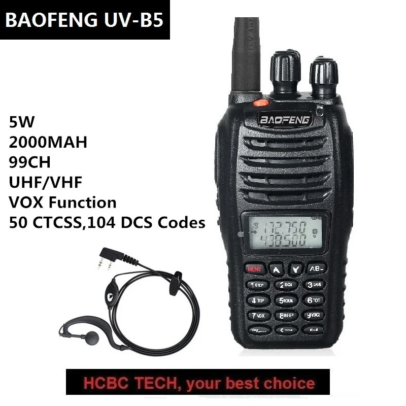 BAOFENG UV B5 Portable CB Radio UHF VHF 99CH Walky Talky Quad Band Ham