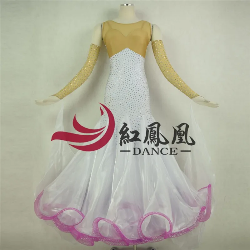 

Women Standard Ballroom Dresses Girls Long Sleeve Lycra Stretchy Dancing Costume Adult Waltz Ballroom Competition Dance Dress