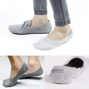 

3 Pairs Men's socks Bamboo Fiber No Show Footie Nonslip Men's Loafer Socks Ankle Shallow Mouth Anti Slip Silicone Breathable