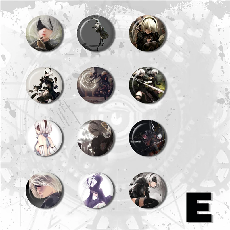 ZXFJXR Game 58 мм Nier: Automata YoRHa No.2 тип B 2B круглая брошь для рюкзака Stemma|Броши| |