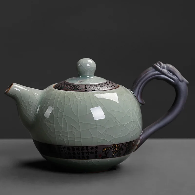 Kung Fu tea set Ge Yao teapot ceramic ice crack single pot home black tea Tieguanyin tea large large modern LO1051155