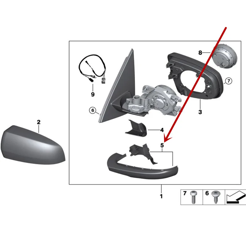 Автомобильное зеркало заднего вида корпус E70 X5 E71 X6 2008-2013b mw48 35 50 серии зеркало заднего вида корпус крышка пластина блокирующий механизм