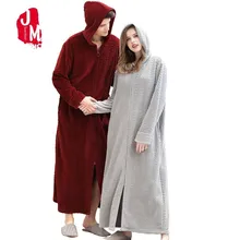 Зимние длинные халаты теплые мужские ультра длинные фланелевые халаты до пола Домашняя одежда для сна халат с капюшоном