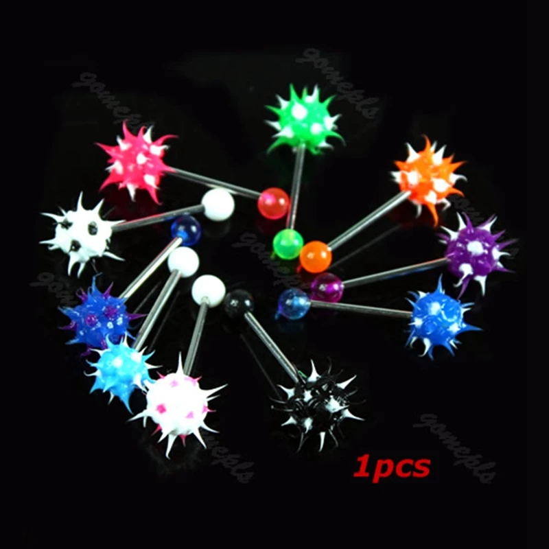 

100pcs Colorful Ball Bead Stainless Steel Bar Tongue Bar Lip Ring Nipple Stud Body Jewelry Wholesale #Y51#