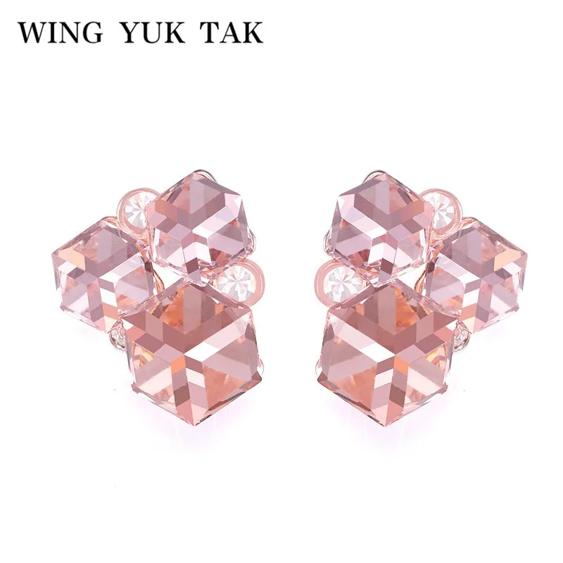 Женские Маленькие Разноцветные серьги wing yuk tak корейские геометрические