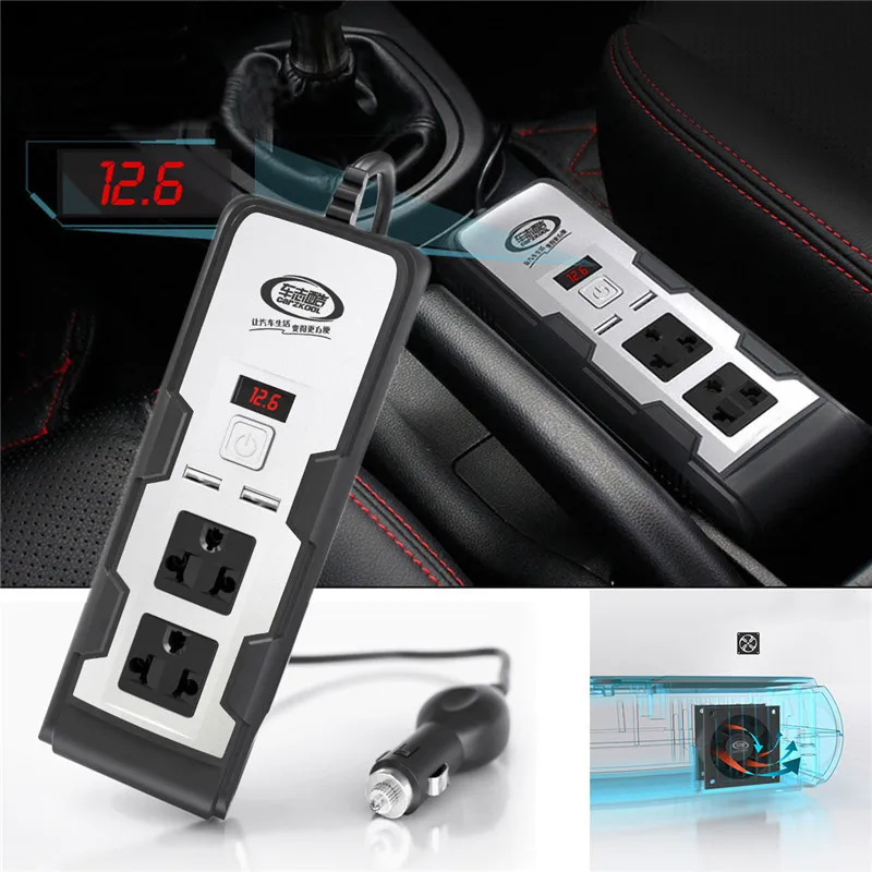 

200W Power Inverter DC 12V to AC 220V Car Vehicle Voltage USB Dual-end Power inversor Adapter Converter Car Charger