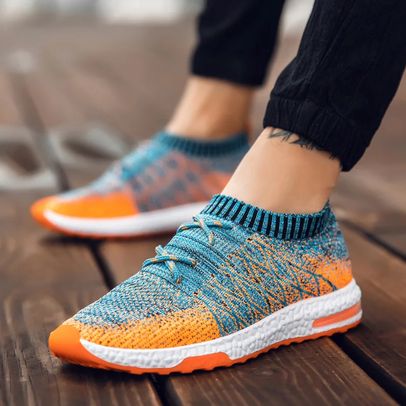 

2019 Men's Vulcanize Shoes Lace-up Breathable Fashion Summer Air Mesh Loafers Casual Shoes Men Trainers Sneakers Tenis Hombre