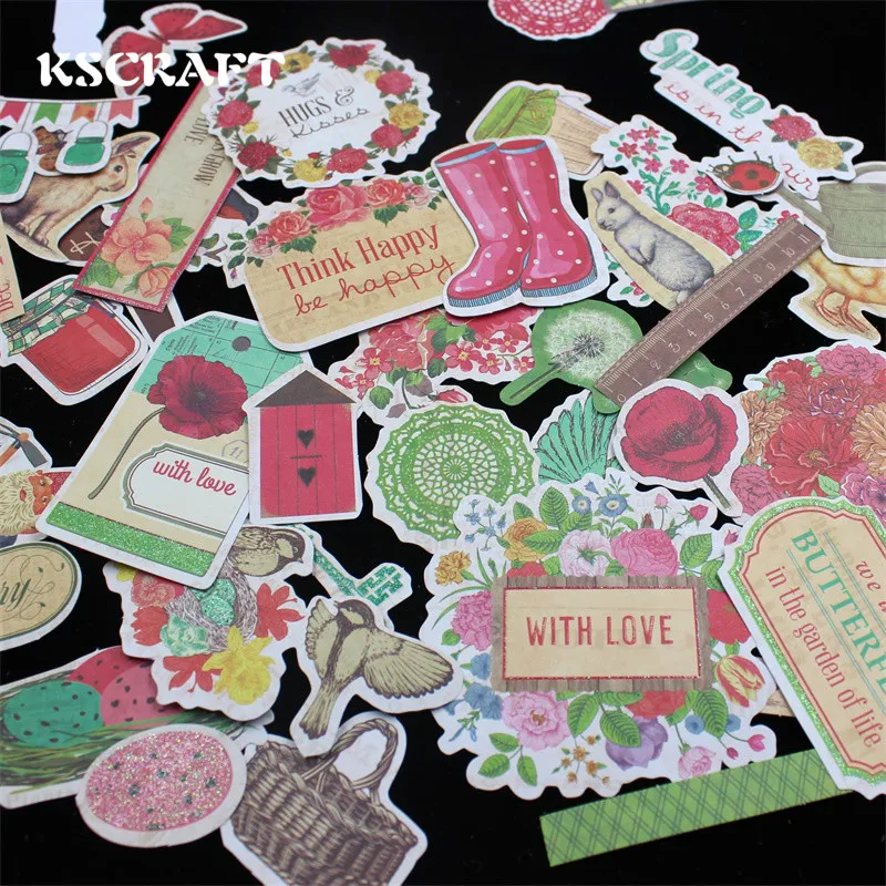 

KSCRAFT 106pcs With Love Colorful Cardstock Die Cuts for Scrapbooking Happy Planner/Card Making/Journaling Project