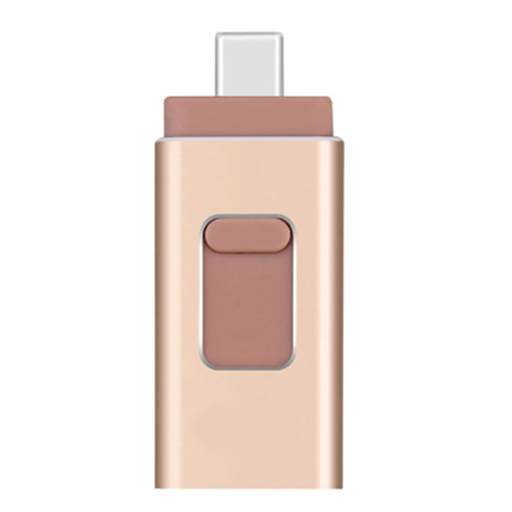 3в1 флеш-накопитель, OTG флеш-накопитель type-C Lightning USB Micro USB Memory Stick внешний накопитель флэш-накопитель U диск(128 ГБ, золото