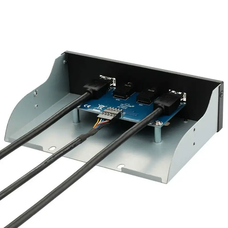 Grande-Q 19Pin + 9Pin 2 Port USB Hub Hub USB 3.0 HD Audio Pannello Frontale Combo Adattatore Staffa
