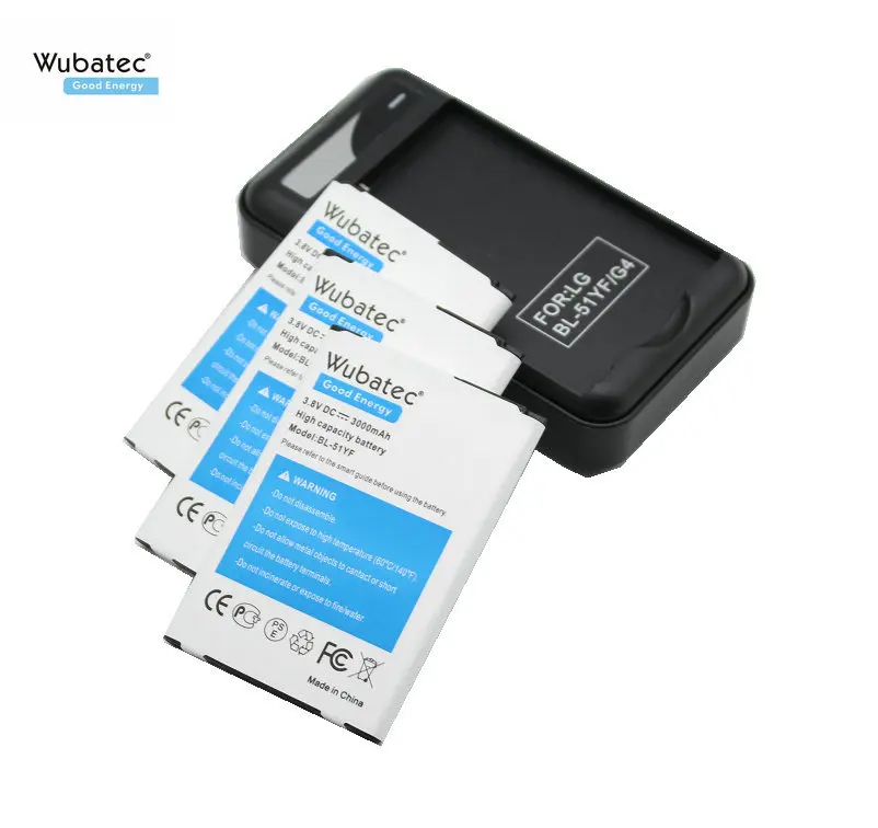 Wubatec 3x3000 мАч BL-51YF G4 батарея + зарядное устройство для LG H810 H812 H811 H815 H818 US991 LS991 VS986 VS999