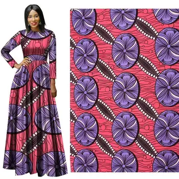 

Floral African Kente Prints Wax Fabric for Cloth 6yards Nigerian Batik Cloth Fabric Ghana Kente Wax Fabric For Dress Suit