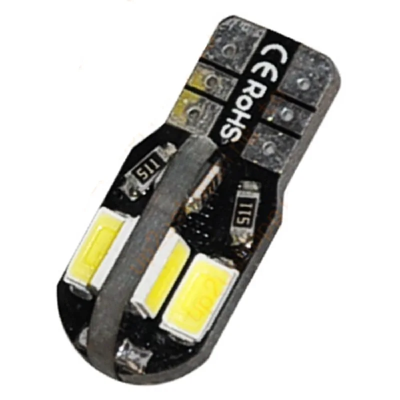 Автомобильная лампа T10 с клиновидным цоколем без ошибок Canbus 8 SMD 5630 5730 Led W5W 2825 158 192