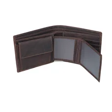 TIDING простой двойной складной кошелек для мужчин наличные портмоне держатель для кредитных карт слоты Ретро Кожаный Кошелек Съемный ID Окно 4023