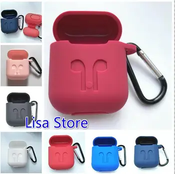 

Free DHL 100 Sets Silicone Wireless Bluetooth Earphones Case For Airpods Apple Earbud Earphone accessories Protective Cover