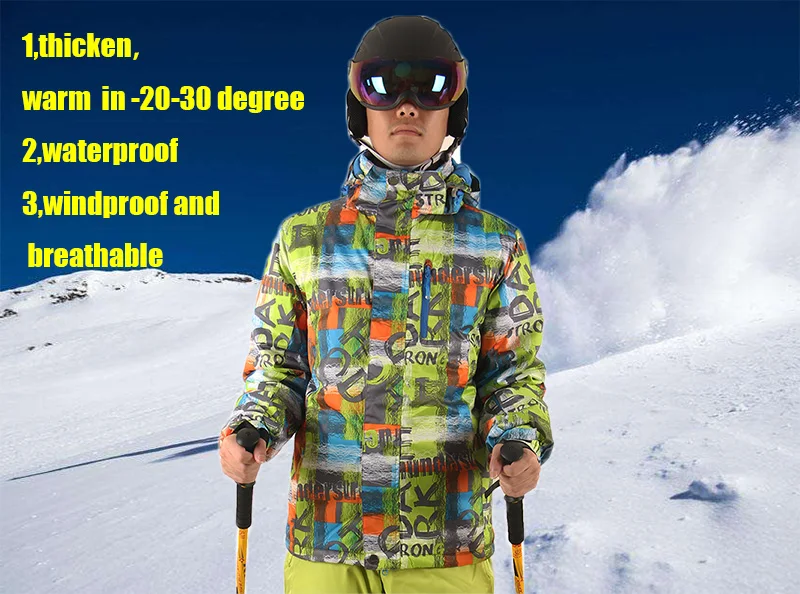 Goexplore ore сноубордический костюм мужской лыжный комплект водонепроницаемый ветронепроницаемый-30 лыжный комплект куртки и брюки для мужчин теплая уличная зимняя одежда