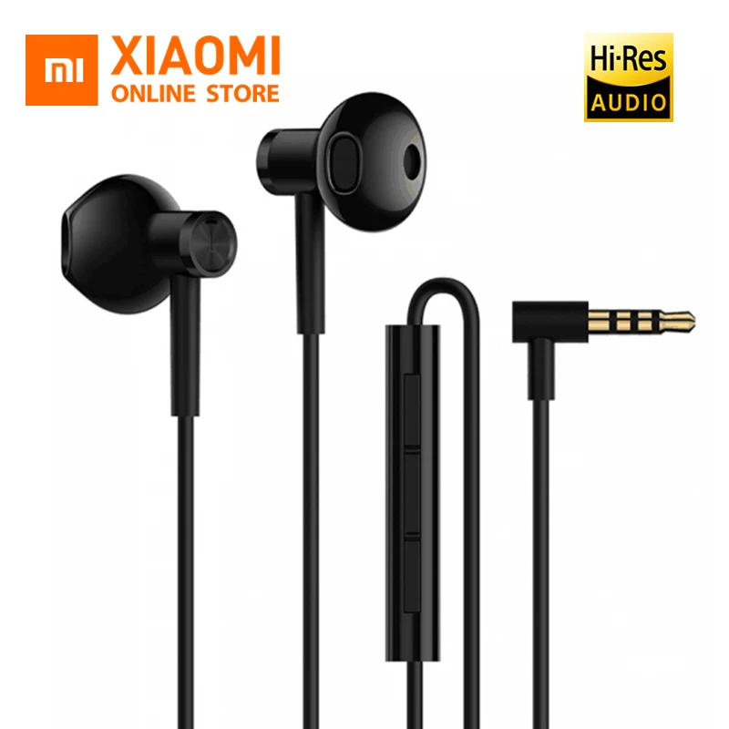 Оригинальный Xiaomi Hybrid DC половинные наушники с рожком l-образная вилка MEMS микрофон