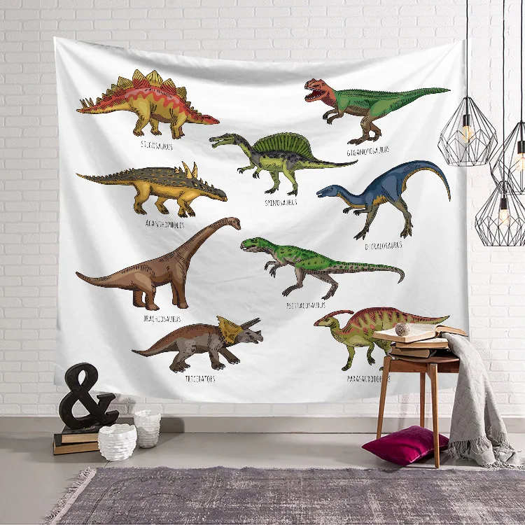Гобелен с мультяшным динозавром, настенный пляжный Круглый Гобелен с животными, одеяло, покрывало для йоги, коврик для сна, Большой Настенный Ковер, 200x150