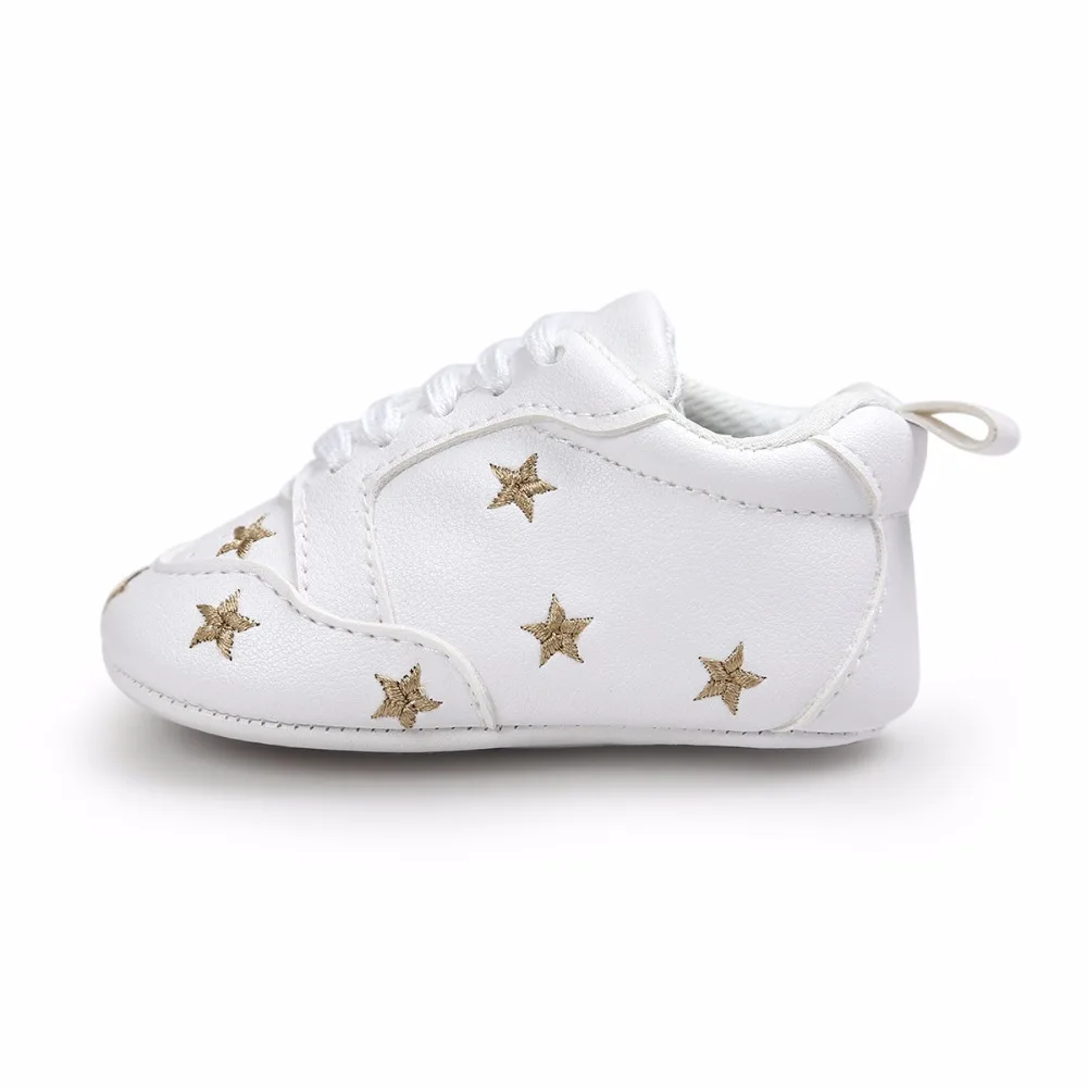Популярная обувь для маленьких девочек с несколькими звездами; модная обувь для малышей на шнуровке для детей 0-18 месяцев
