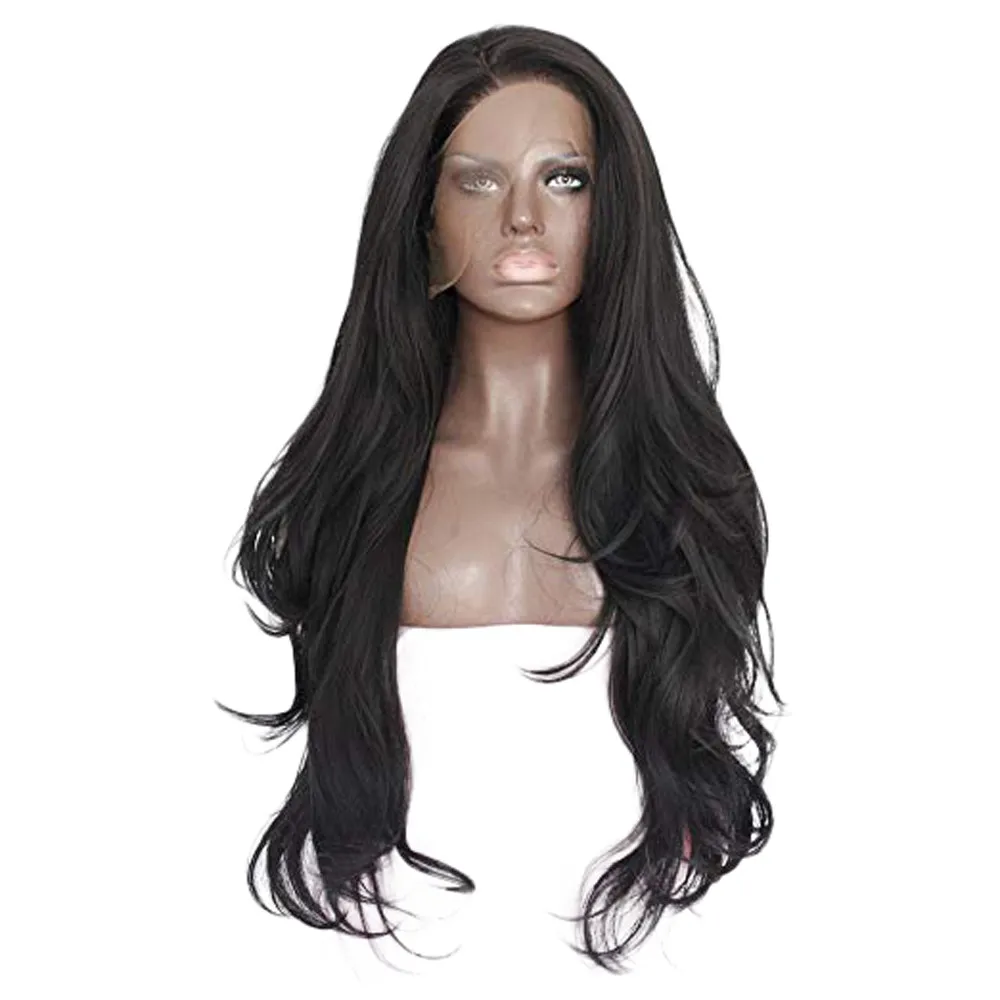 

Synthetic Hair False Hairpiece Synthetic Sexy Brazilian Less Lace Front Full Wig Bob Wave Black Natural Looking Women Wigs M0226