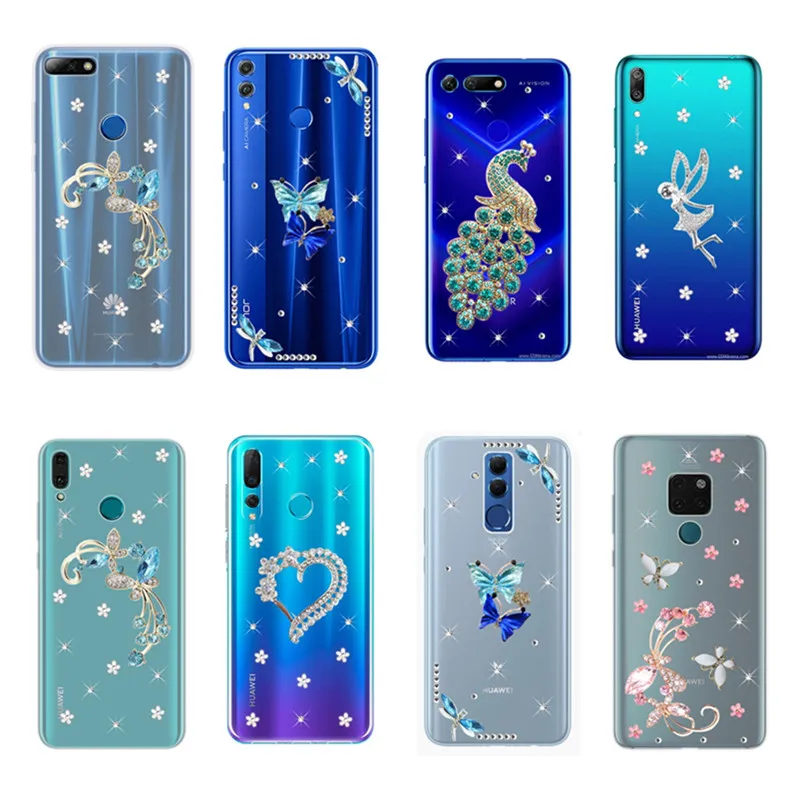 

For Huawei P20 lite Mate 20 Pro Y5 Y6 Y9 2018 Y7 Prime 2019 Phone case Honor 8C 9X 8X 9 10 lite view 20 angel flower clear Cover