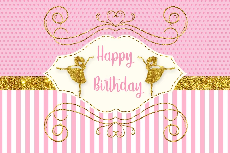 

Laeacco Pink Stripes Glitters Dancing Girl Baby Birthday Photo Backgrounds Customized Photographic Backdrops For Photo Studio