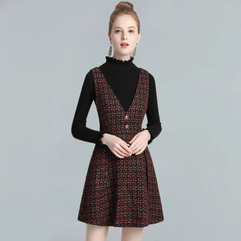Женская мини юбка на подтяжках короткая в европейском стиле зиму|suspender skirt|fashion mini