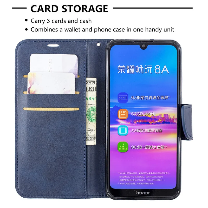 2019 ТПУ кожаный чехол футляр для huawei Y6 Y7 Y5 Y9 Prime 2018 Honor 8A 8 S 7A Pro 7C 7 винтажный Чехол