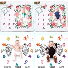 Для новорожденных одеяло-Ростомер фон для фотосъемки на рост съемки постельные принадлежности с фотопечатью Обёрточная бумага Пеленальное Одеяло 100x100 см