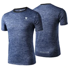 Спортивные фитнес для мужчин спортивная Активный бег футболки рубашка с короткими рукавами быстросохнущая Training рубашки для мальчико