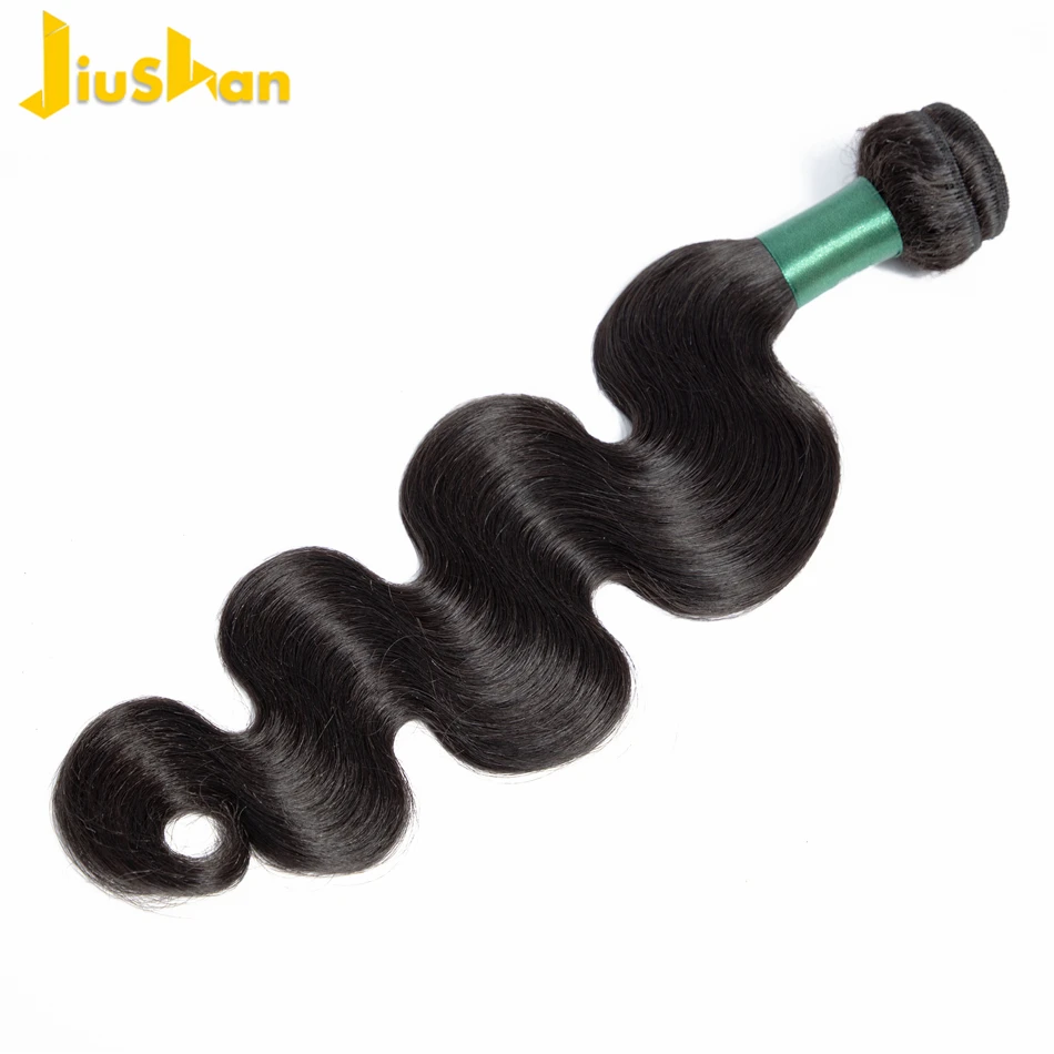 Jiushan малазийские волнистые человеческие волосы, 1 шт., пучки волос, 8-26 дюймов, натуральный цвет, бесплатная доставка, не волосы remy