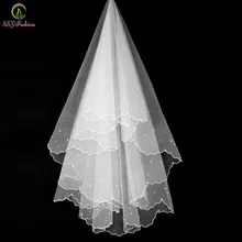 SSYFashion 1,5 метров белая свадебная фата Vestidos Свадебные Короткие жемчужные мягкие Пряжа свадебные аксессуары свадебная фата
