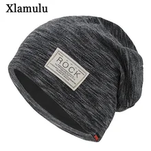 Xlamulu Fashion Skullies Beanies Hat Women Winter Hats For Men Caps Male Warm Baggy Bonnet Mask Autumn Men Beanie Knitted Hat