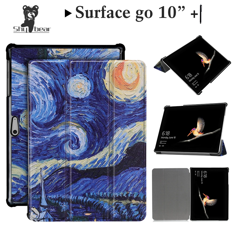 

New Arrival Case For Microsoft Surface Go 10'' Inch Tablet Cover for Surface go 10 Folding Stand Cover Case+gift