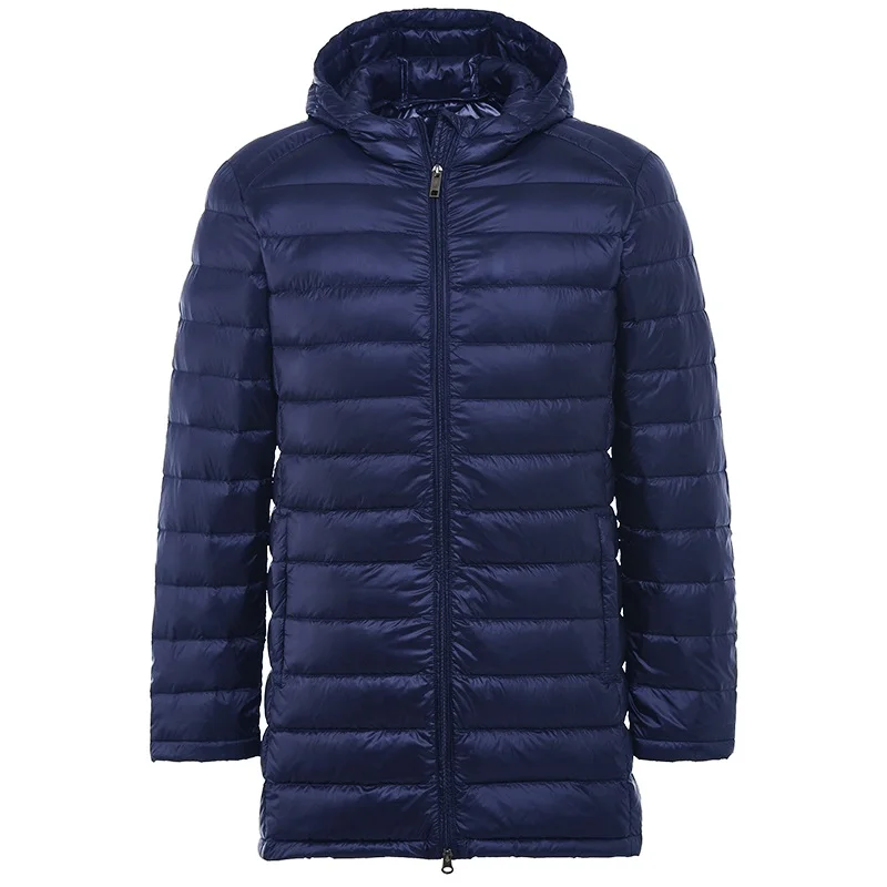 

2019 New Men's Ultra Light Down Jacket Spring Autumn Winter Long Down Coat Warm Male White Duck Down Lightweight Hooded Parkas