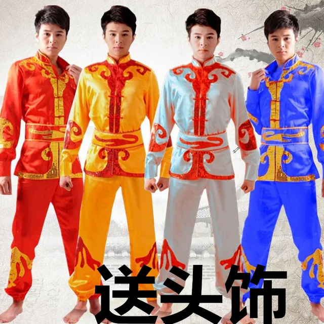 Dragon boat dance dragon dance lion gongs Martial arts costume drums lift sedan dance costumes mens models Yangko drums -