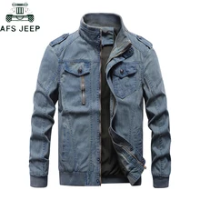 Ropa de marca 2019 chaqueta táctica militar Jeans hombres Casual Vintage sólido Stand Collar hombres Denim bombardero chaqueta de talla grande 6XL