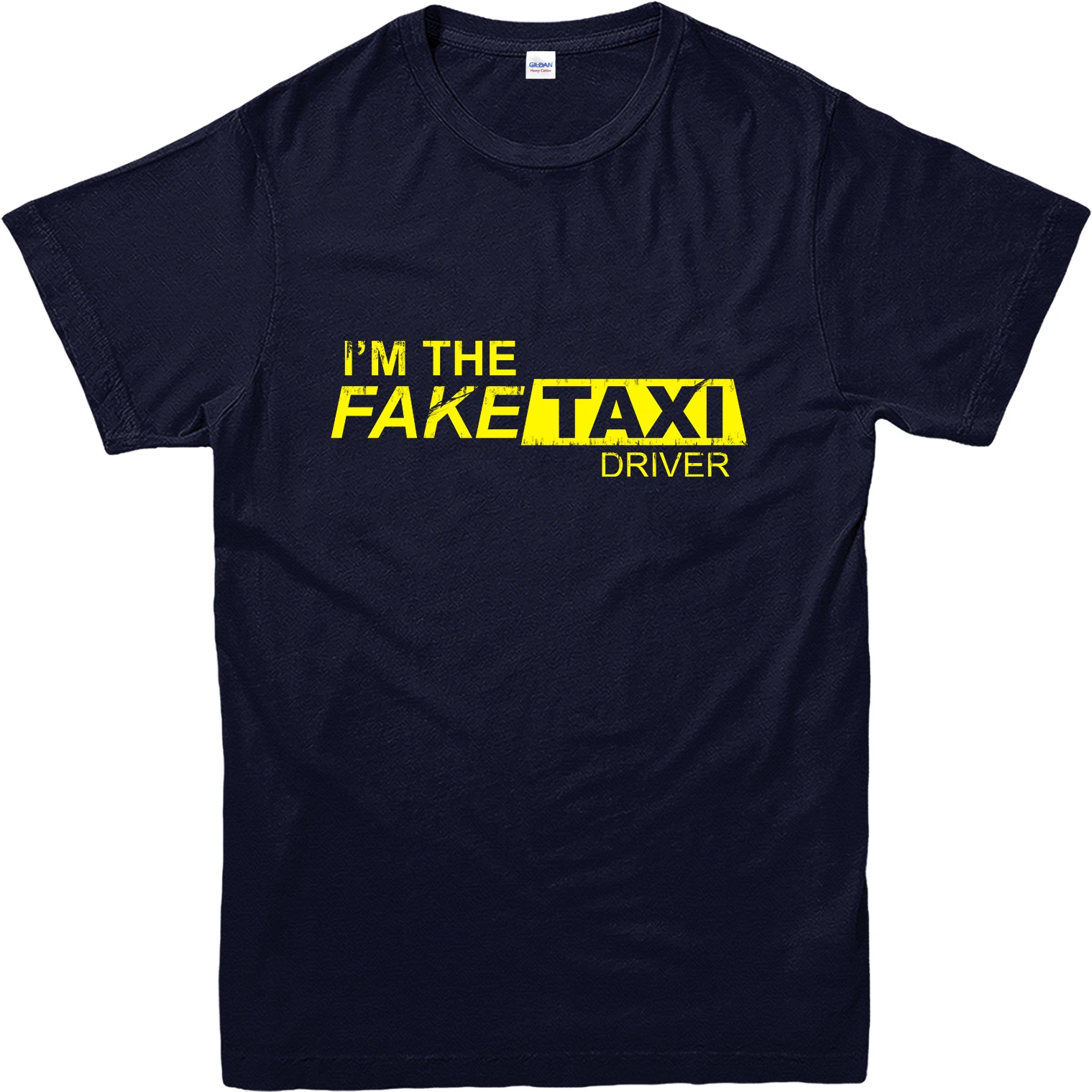 Модная футболка с принтом Такси дизайнерская надписью I'm The Fake Taxi Driver летняя