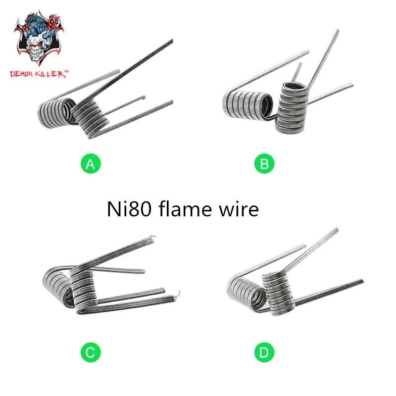 

Original Demon Killer Ni80 flame wire Prebuilt Coil for Electronic Cigarette Atomizer A B C D Style DIY Coil e cigarette