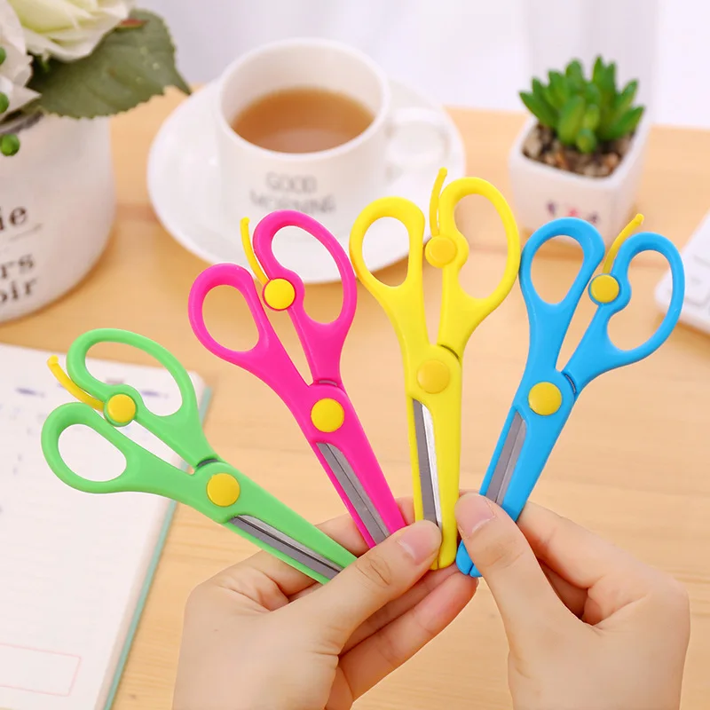 

1PC Laciness Scissors Metal And Plastic DIY Scrapbooking Photo Colors Scissors Paper Lace Diary Decoration Safety Scissors