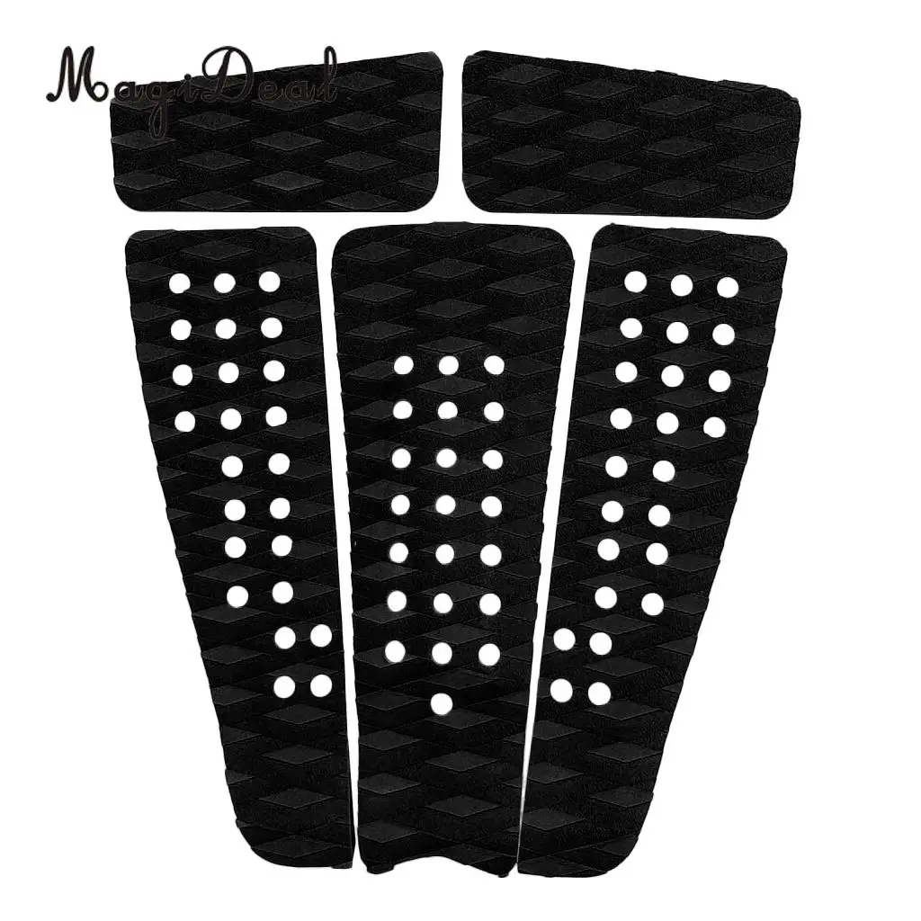 MagiDeal 5 Pieces Non Slip Diamond Grooved EVA Surfboard Traction Deck Grip Tail Pad Surfing Kiteboard Skimboard Accessories