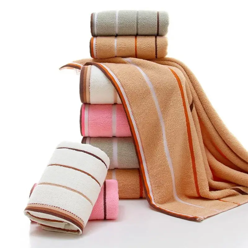 Soft Microfiber Striped Bath Towel for Adult Cotton Fabric 35*75cm Men